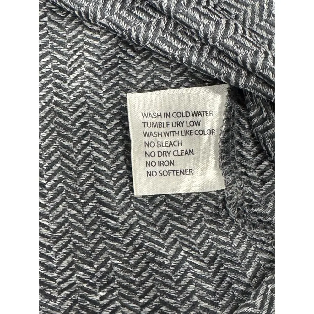 Rhoback M Black Gray Chevron Herring Bones Polo Shirt Athleisure Relax Golf - Picture 4 of 10